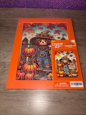 Happy Fall Scarecrow Diamond Art Kit | Pumpkin Harvest DIY Craft |Autumn Decor